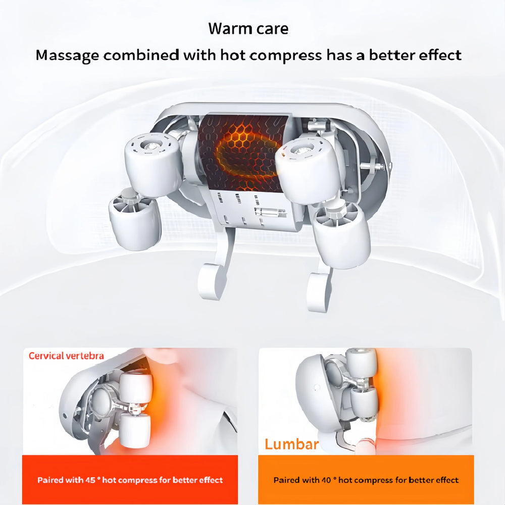 Electric Neck & Shoulder Massager with Graphene Heating Simulates Hand Grabbing Movements Covers Back Legs Legs
