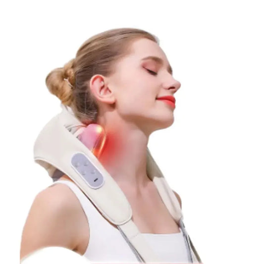 2025 New Professional Heating Neck Shoulder Massager Smart Control Button Type Deep Tissue Massage Pain Relief Full Body