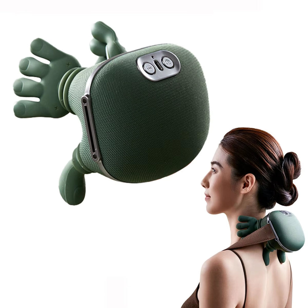 N7 Silicone Paint Shell Shiatsu Bionic Shoulder and Neck Massager Deep Tissue Kneading Heating Simulating Hand Sharp Massagers